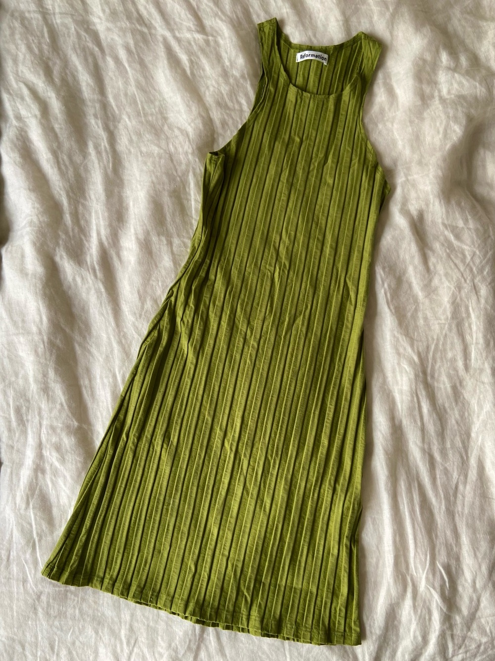 Reformation Olive Green Ribbed Mini Dress - Picture 8 of 8